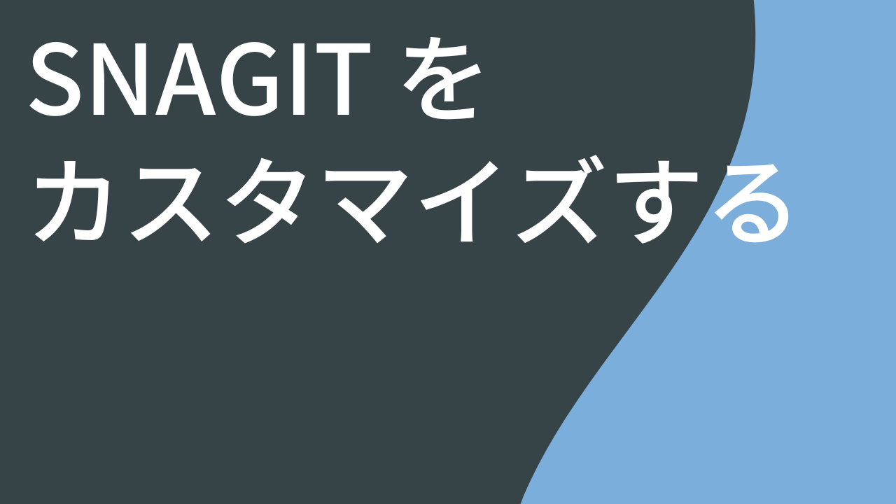 Snagit をカスタマイズする