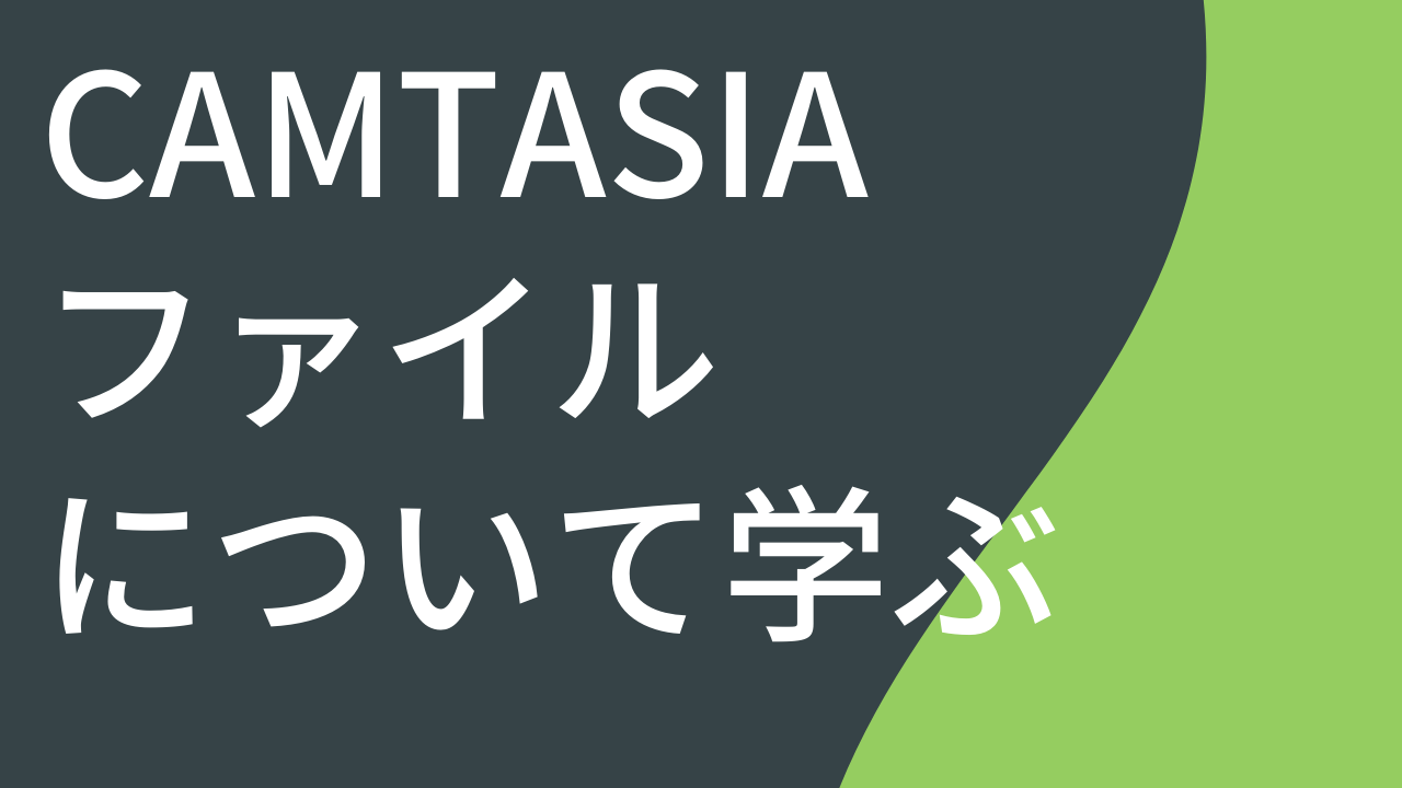 Camtasia ファイルについて学ぶ