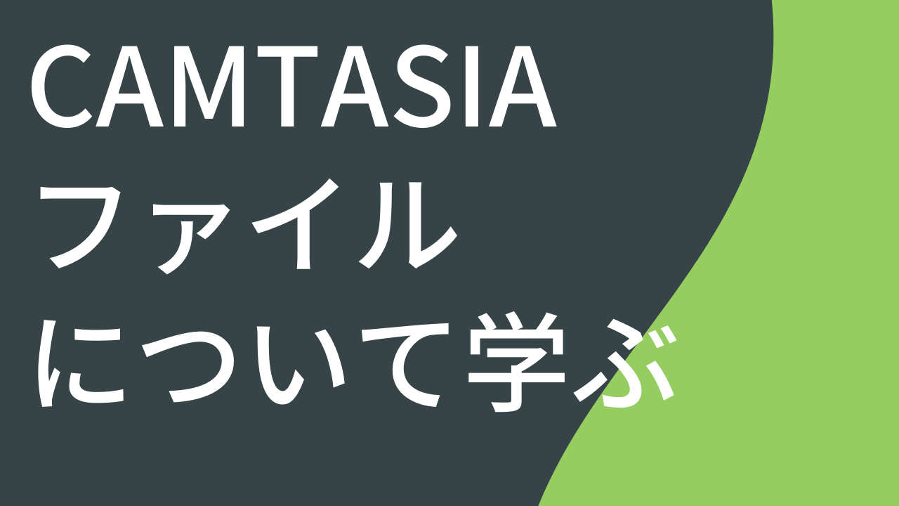 Camtasia Editor のファイルについて