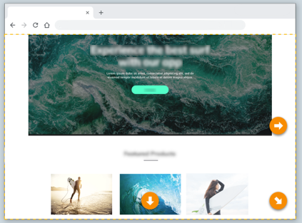 Web ページの自動スクロール矢印の例