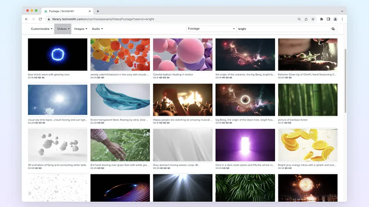 Camtasia アセットでビデオの効果を高める